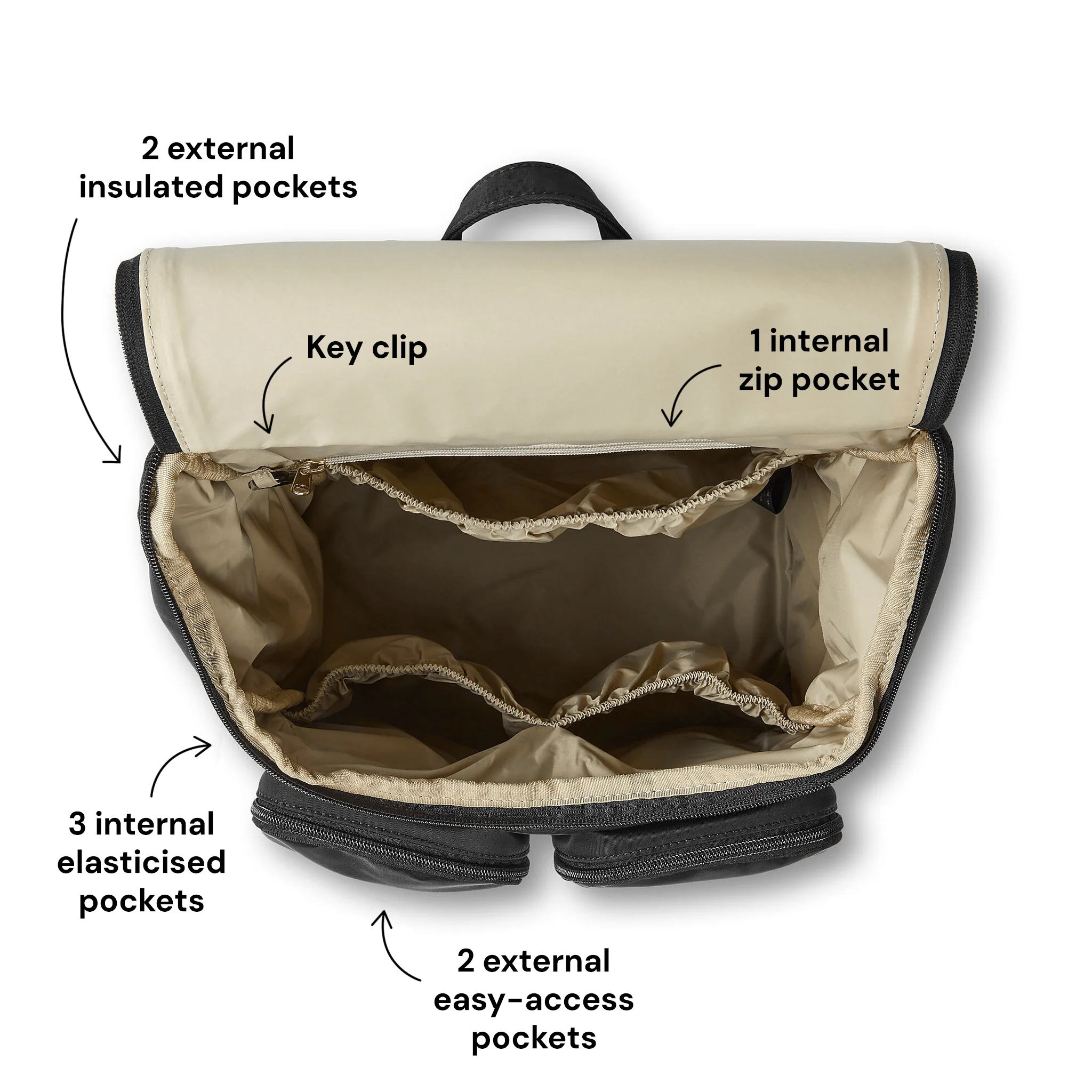 Signature Nappy Backpack - Tan Vegan Leather - Image 11